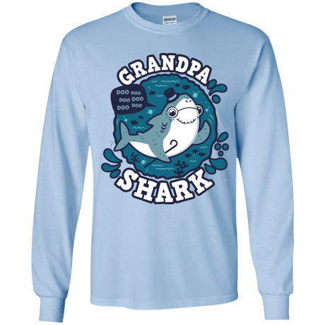 T-Shirts Light Blue / YS Shark Family trazo - Grandpa Youth Long Sleeve T-Shirt