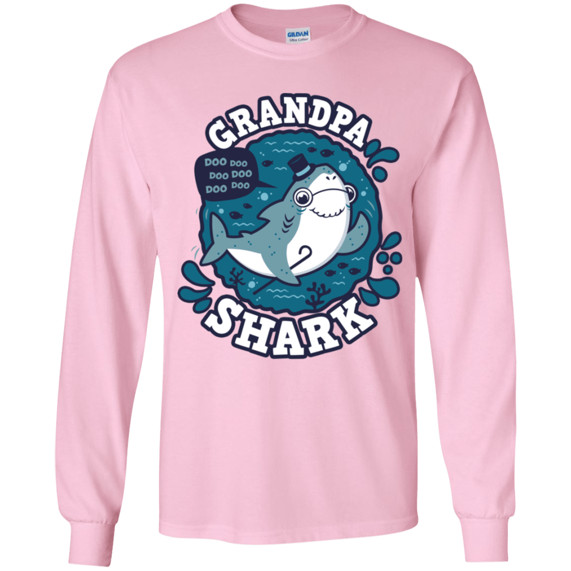 T-Shirts Light Pink / YS Shark Family trazo - Grandpa Youth Long Sleeve T-Shirt