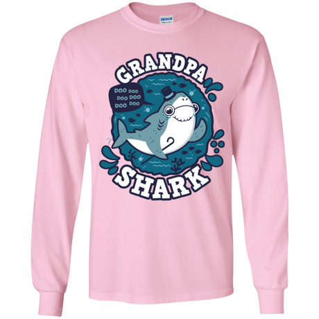 T-Shirts Light Pink / YS Shark Family trazo - Grandpa Youth Long Sleeve T-Shirt