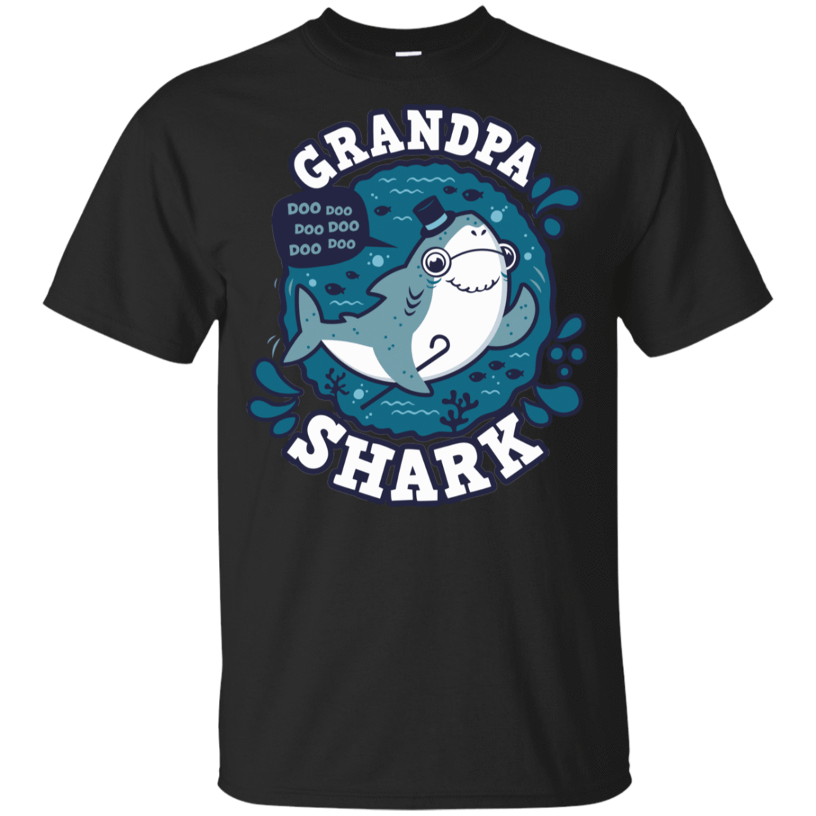 T-Shirts Black / YXS Shark Family trazo - Grandpa Youth T-Shirt