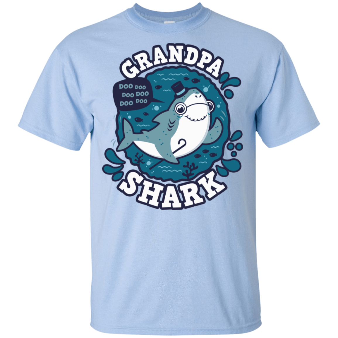 T-Shirts Light Blue / YXS Shark Family trazo - Grandpa Youth T-Shirt