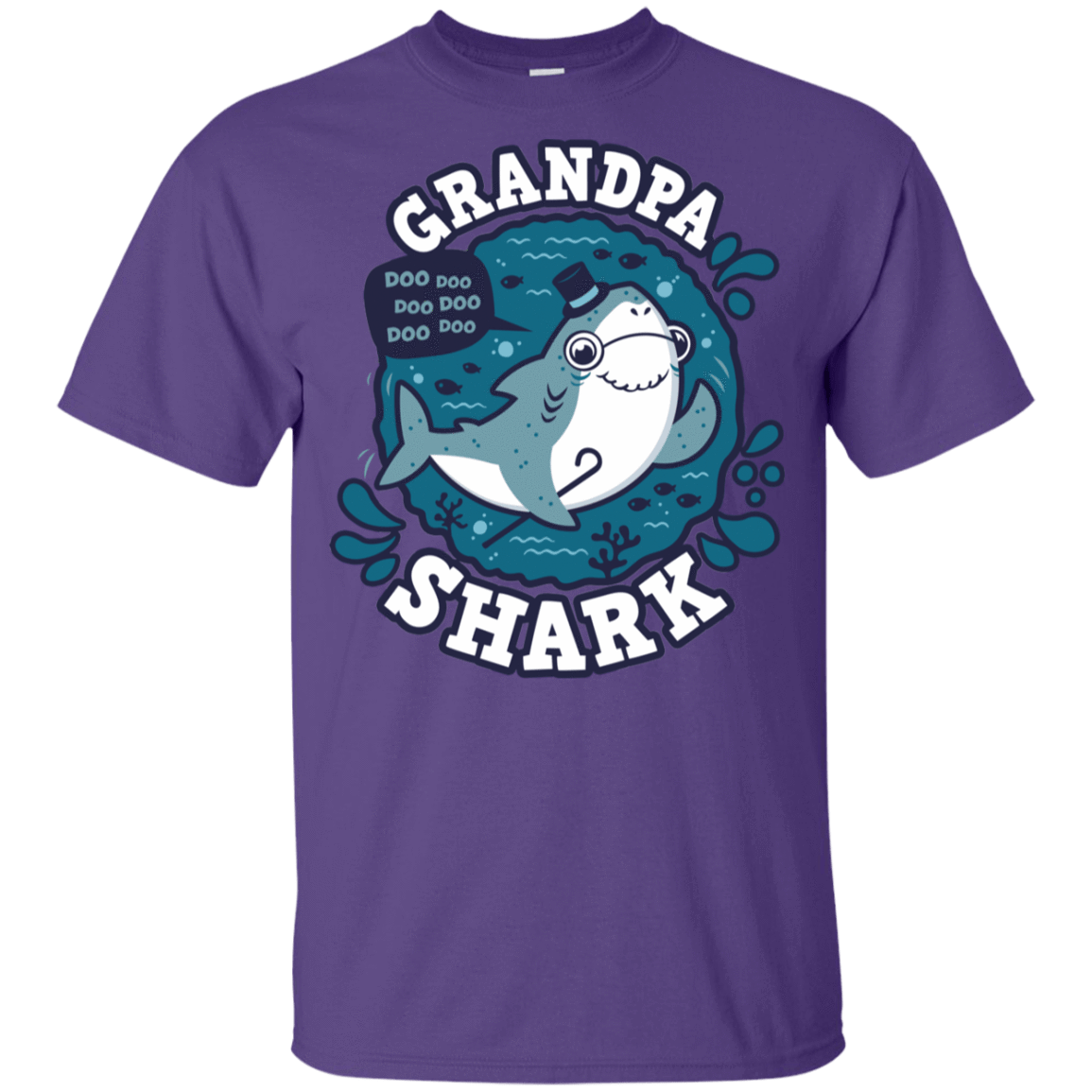 T-Shirts Purple / YXS Shark Family trazo - Grandpa Youth T-Shirt