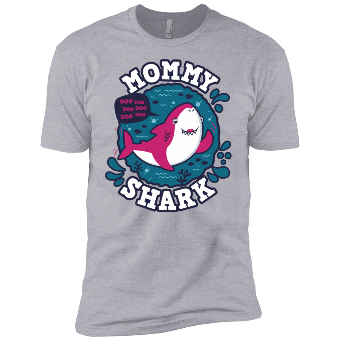 T-Shirts Heather Grey / YXS Shark Family trazo - Mommy Boys Premium T-Shirt