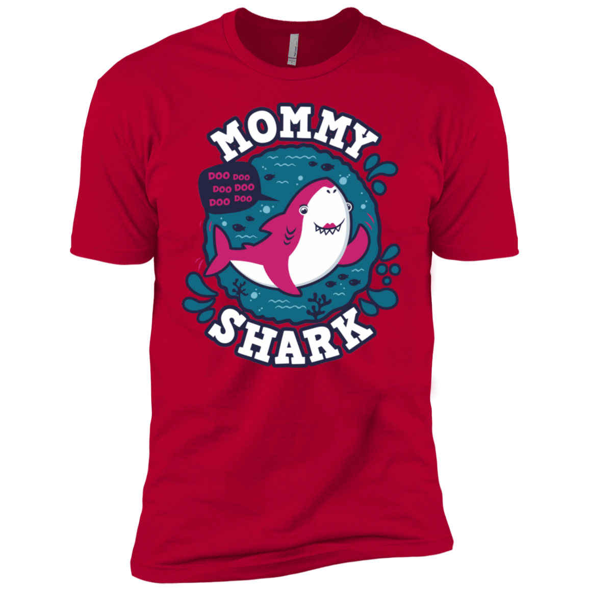 T-Shirts Red / YXS Shark Family trazo - Mommy Boys Premium T-Shirt
