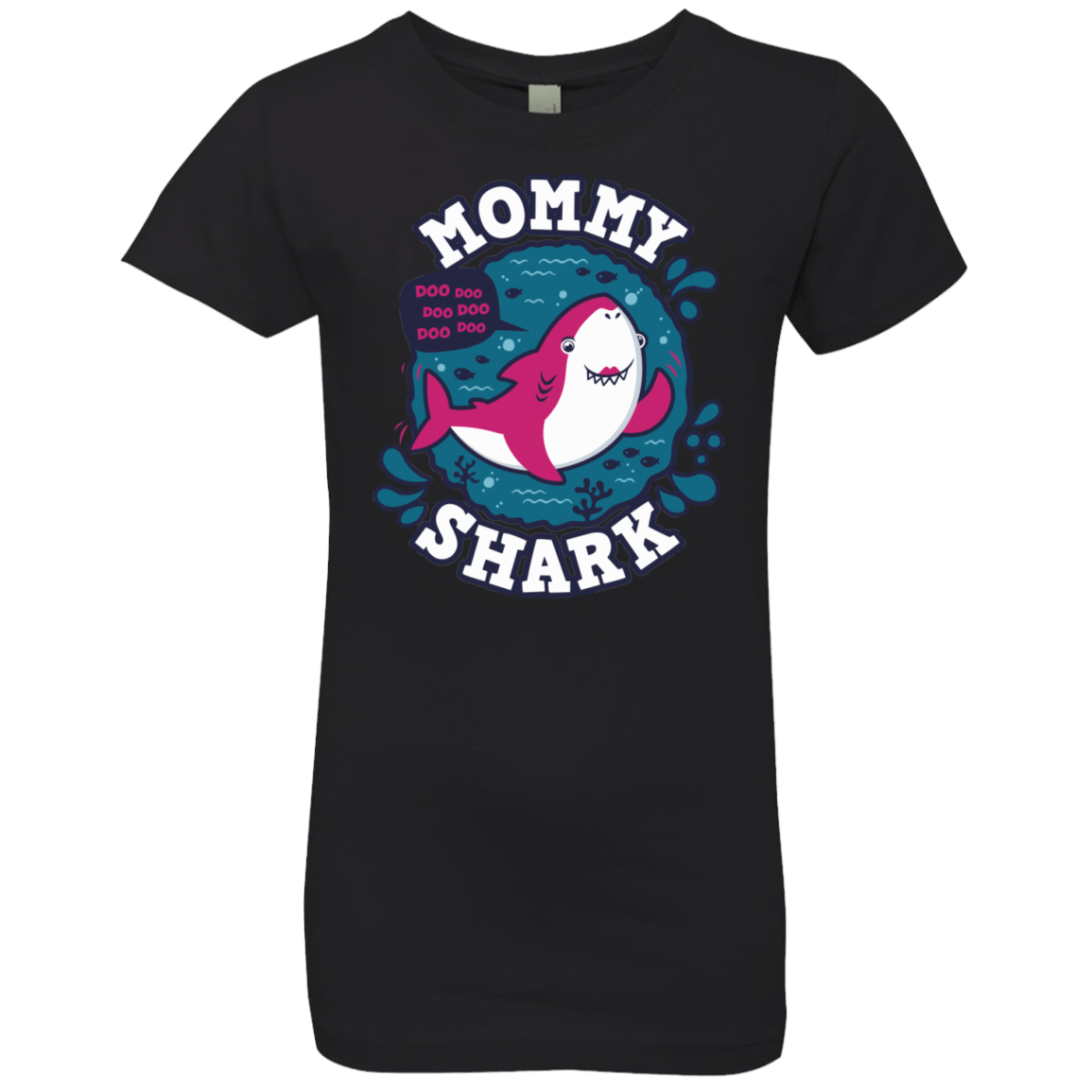T-Shirts Black / YXS Shark Family trazo - Mommy Girls Premium T-Shirt