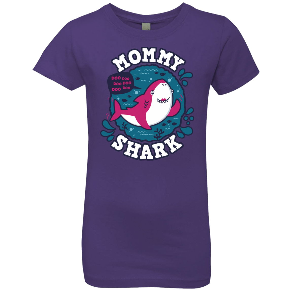 T-Shirts Purple Rush / YXS Shark Family trazo - Mommy Girls Premium T-Shirt