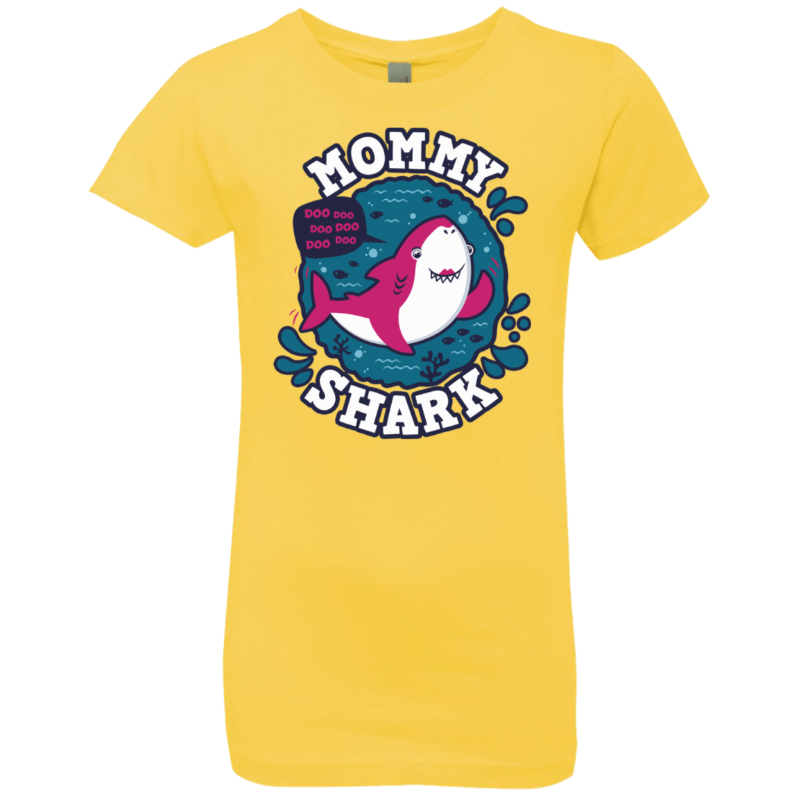 T-Shirts Vibrant Yellow / YXS Shark Family trazo - Mommy Girls Premium T-Shirt