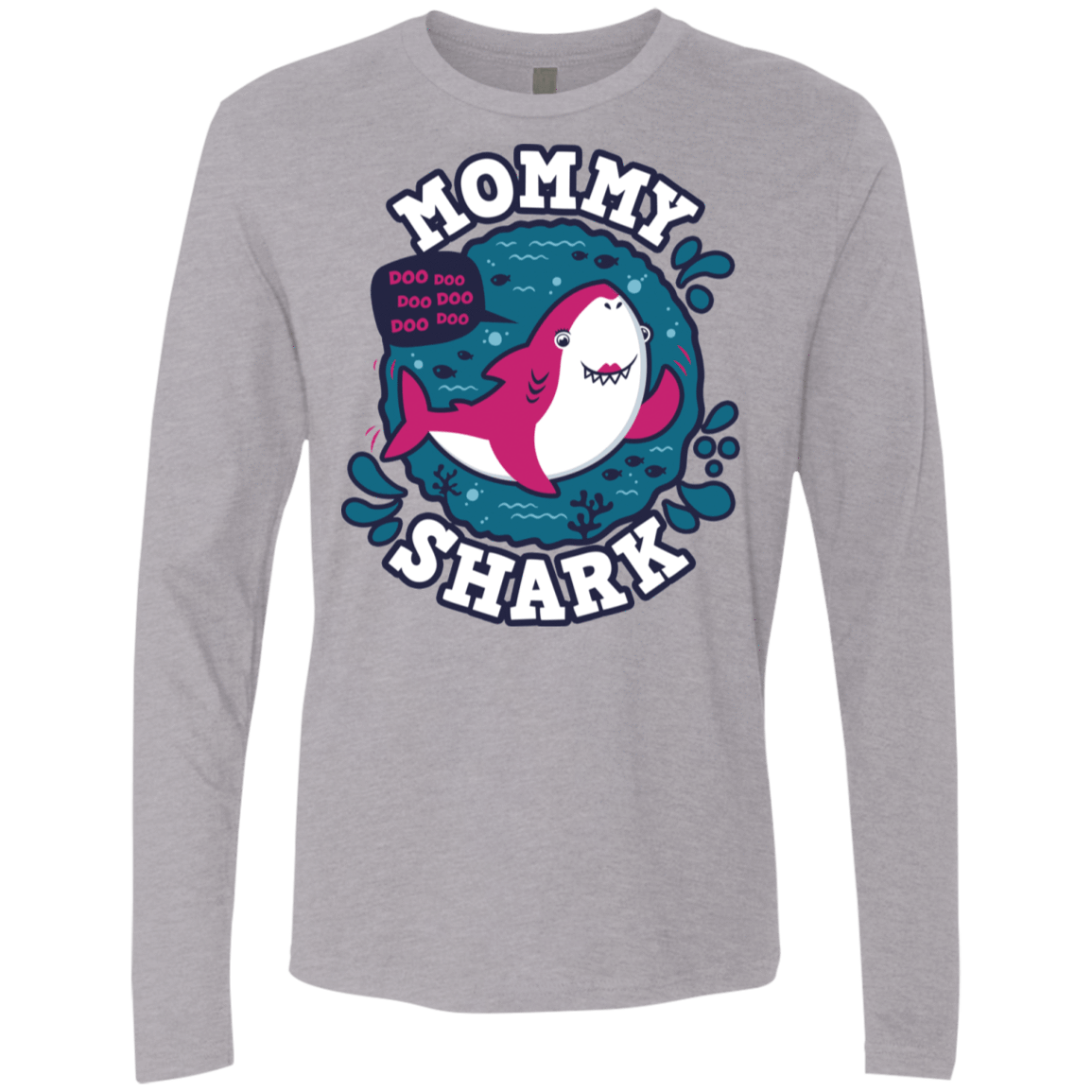 T-Shirts Heather Grey / S Shark Family trazo - Mommy Men's Premium Long Sleeve