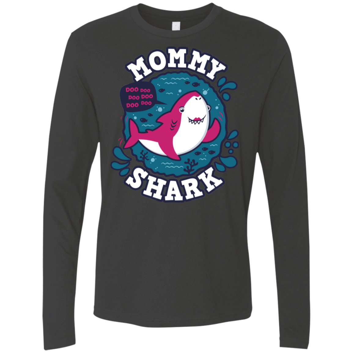 T-Shirts Heavy Metal / S Shark Family trazo - Mommy Men's Premium Long Sleeve
