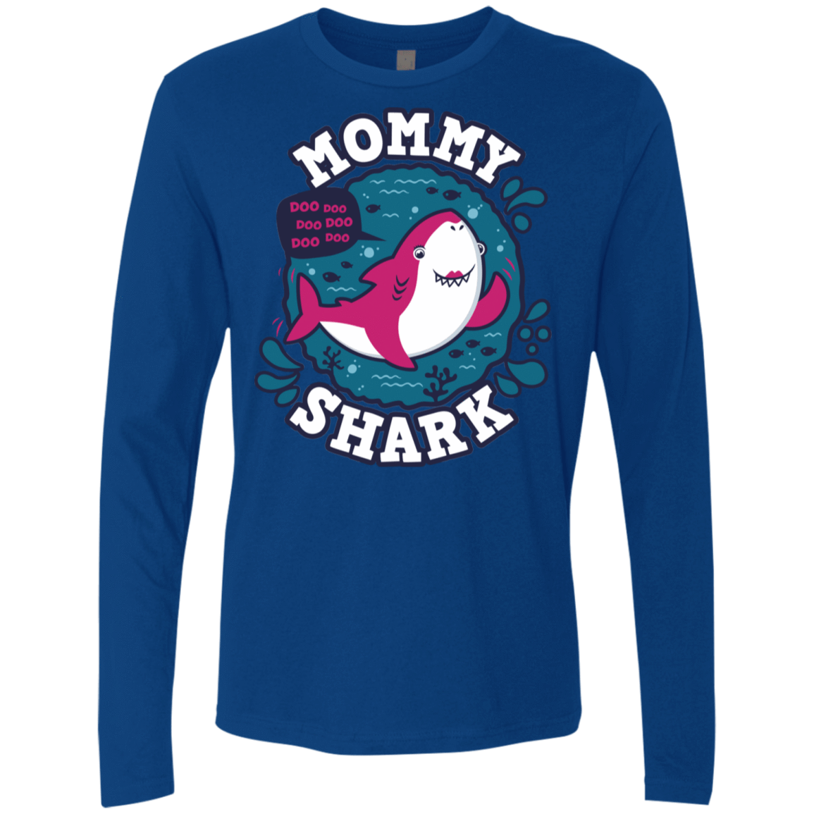 T-Shirts Royal / S Shark Family trazo - Mommy Men's Premium Long Sleeve
