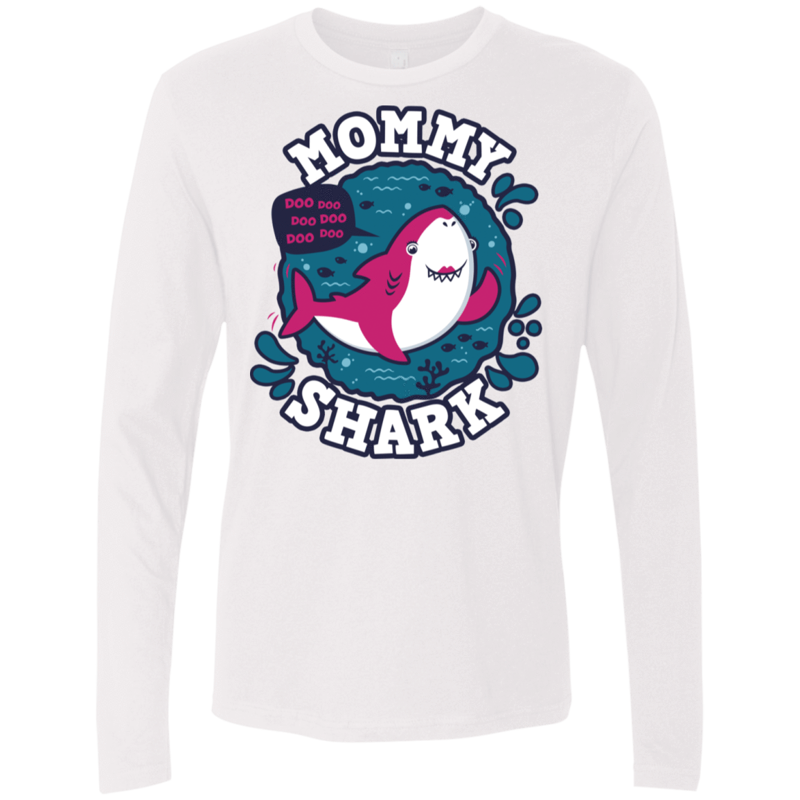 T-Shirts White / S Shark Family trazo - Mommy Men's Premium Long Sleeve