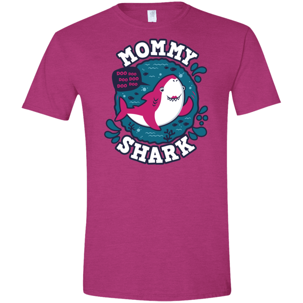 T-Shirts Antique Heliconia / S Shark Family trazo - Mommy Men's Semi-Fitted Softstyle