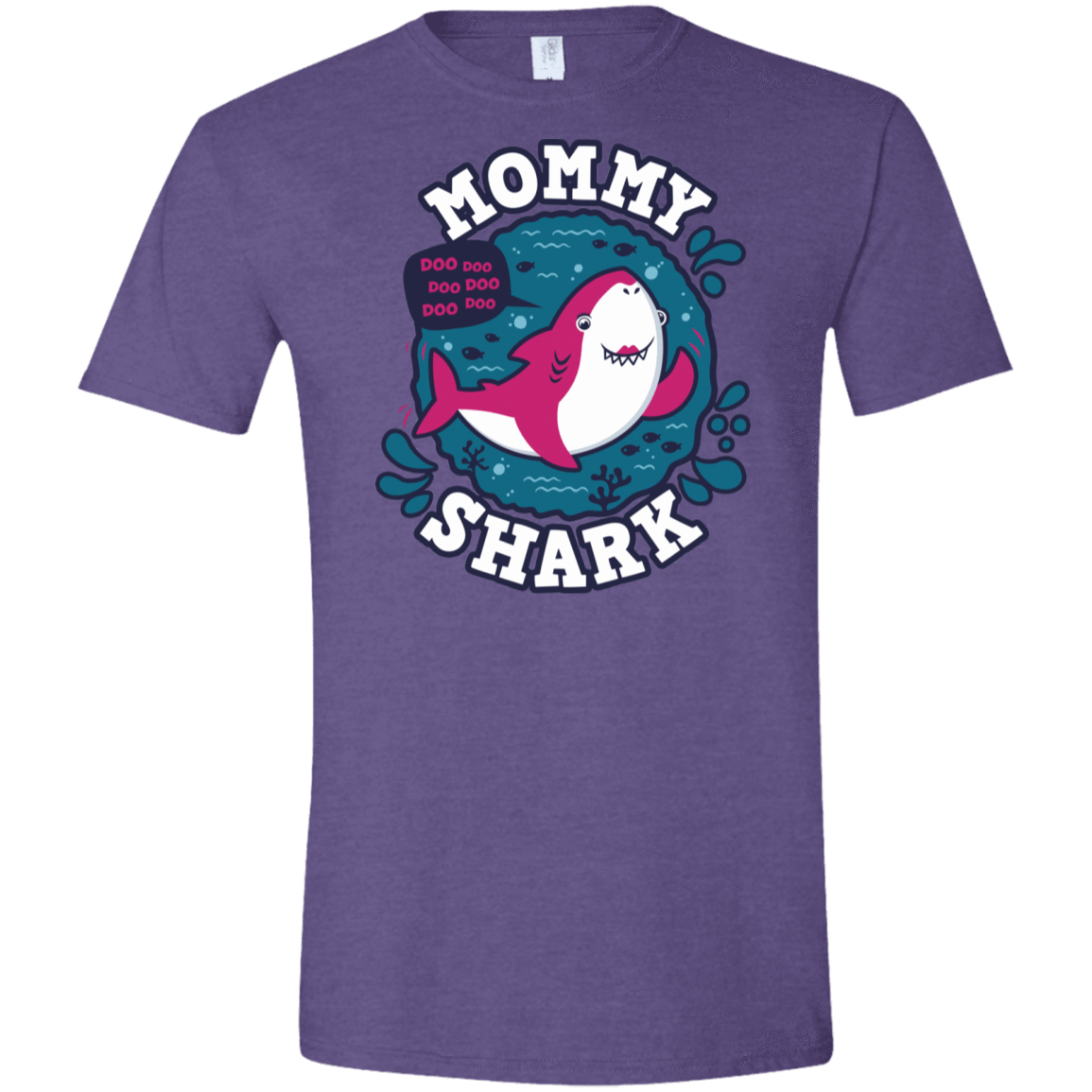 T-Shirts Heather Purple / S Shark Family trazo - Mommy Men's Semi-Fitted Softstyle