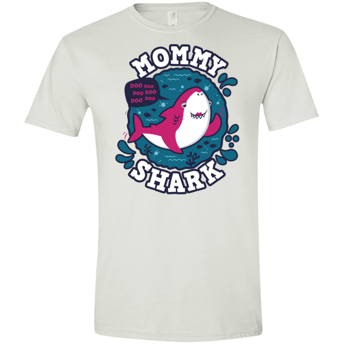 T-Shirts White / X-Small Shark Family trazo - Mommy Men's Semi-Fitted Softstyle