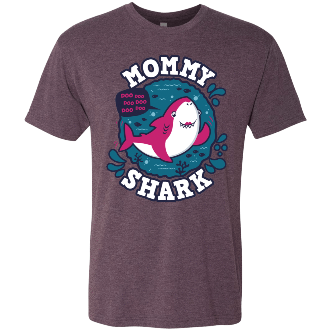 T-Shirts Vintage Purple / S Shark Family trazo - Mommy Men's Triblend T-Shirt