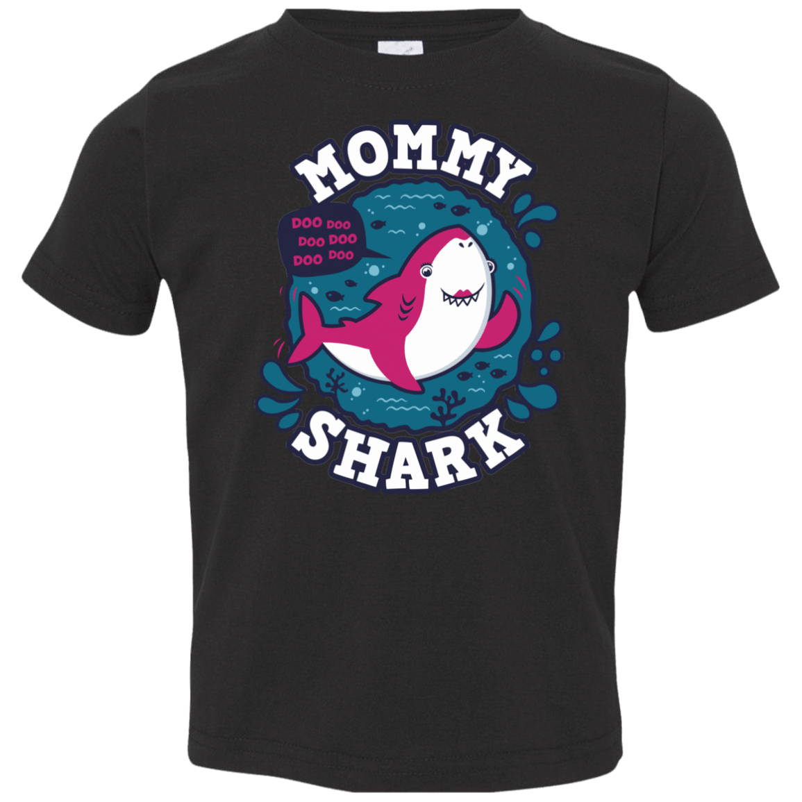 T-Shirts Black / 2T Shark Family trazo - Mommy Toddler Premium T-Shirt