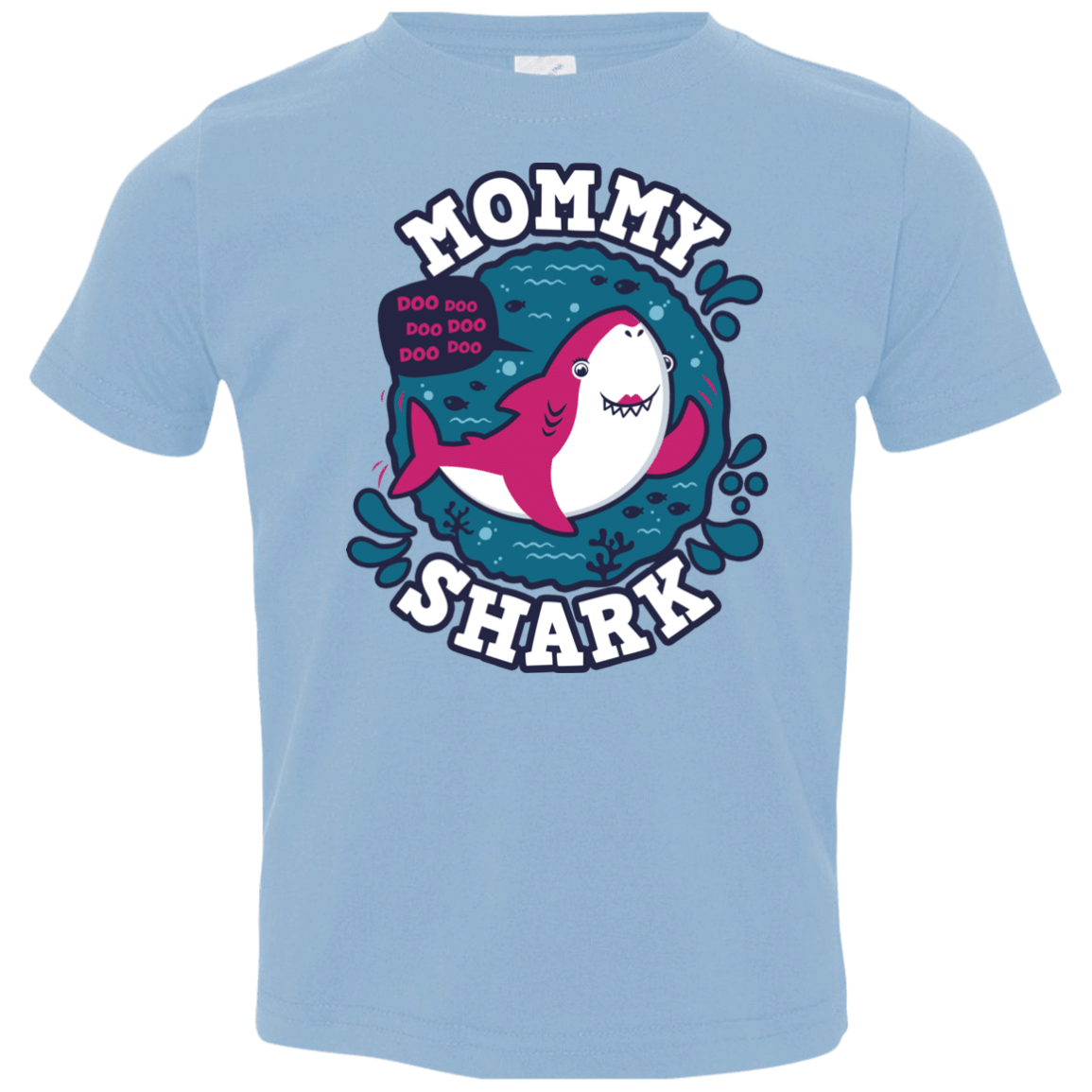T-Shirts Light Blue / 2T Shark Family trazo - Mommy Toddler Premium T-Shirt