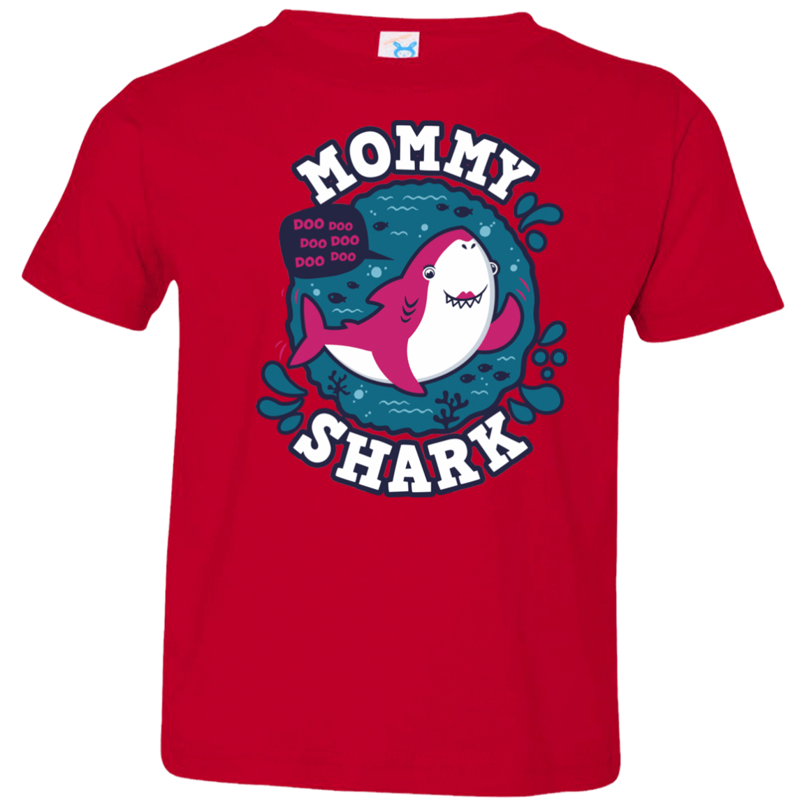 T-Shirts Red / 2T Shark Family trazo - Mommy Toddler Premium T-Shirt