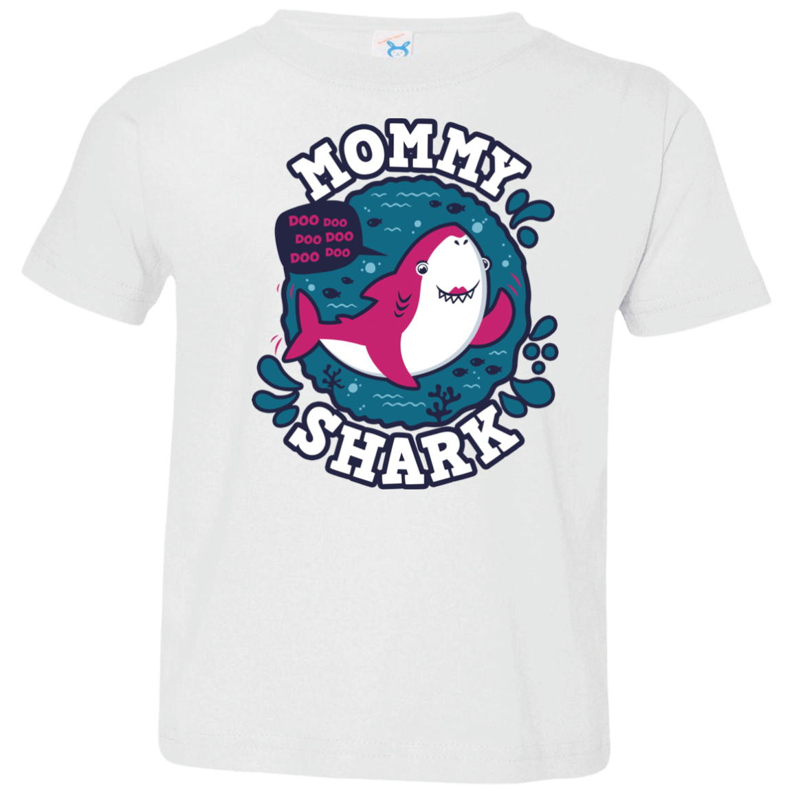 T-Shirts White / 2T Shark Family trazo - Mommy Toddler Premium T-Shirt