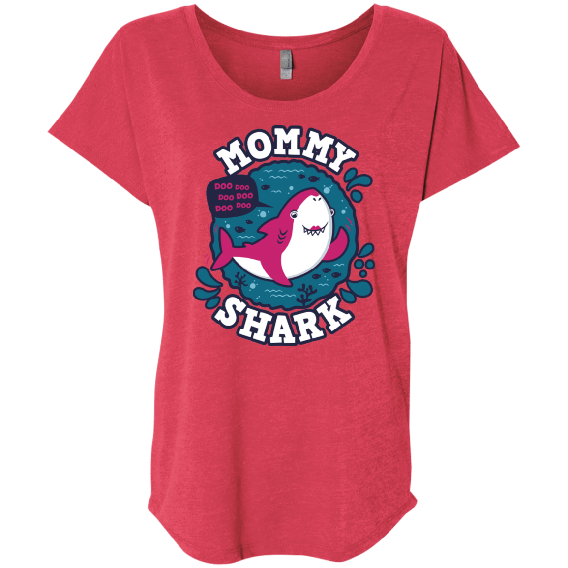 T-Shirts Vintage Red / X-Small Shark Family trazo - Mommy Triblend Dolman Sleeve