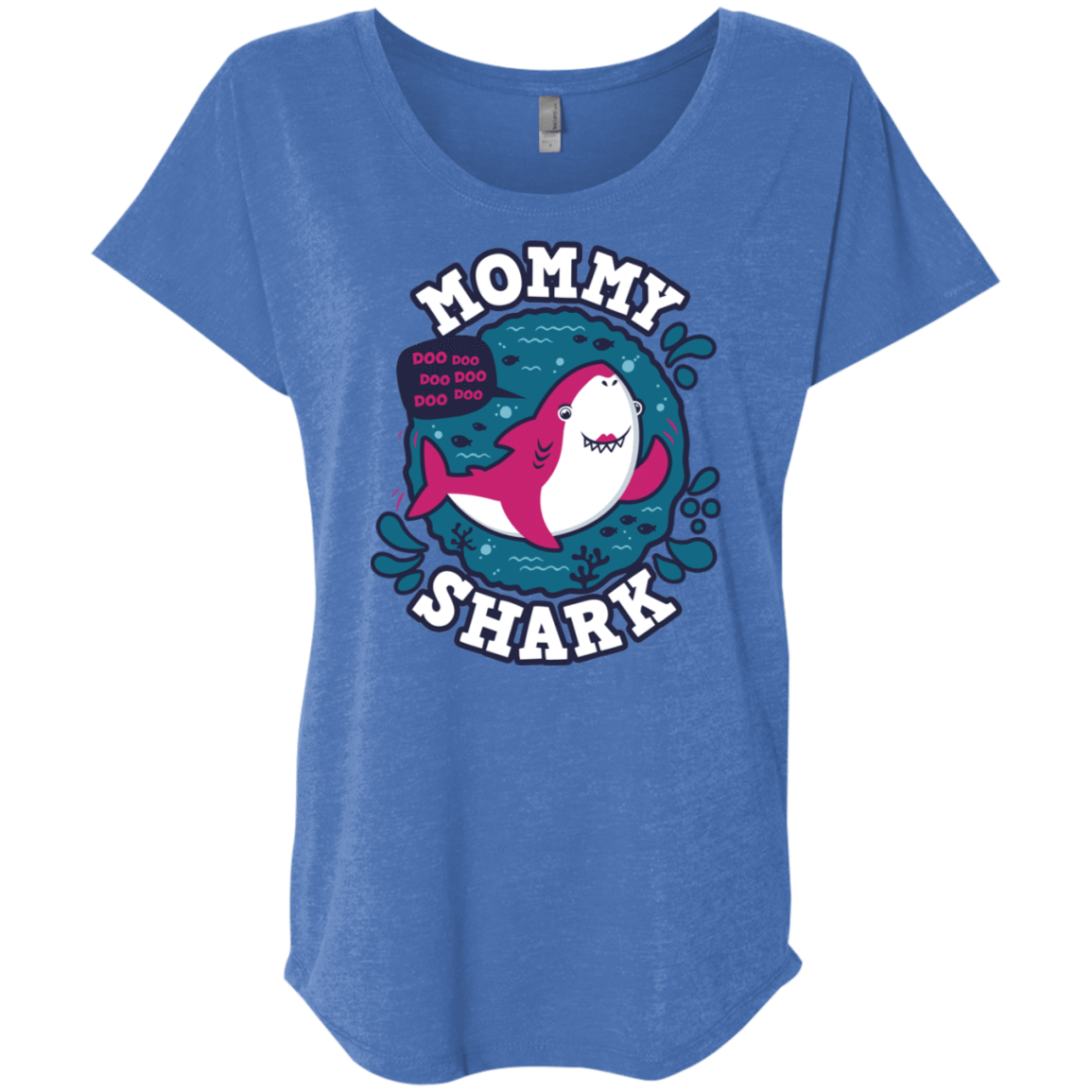 T-Shirts Vintage Royal / X-Small Shark Family trazo - Mommy Triblend Dolman Sleeve