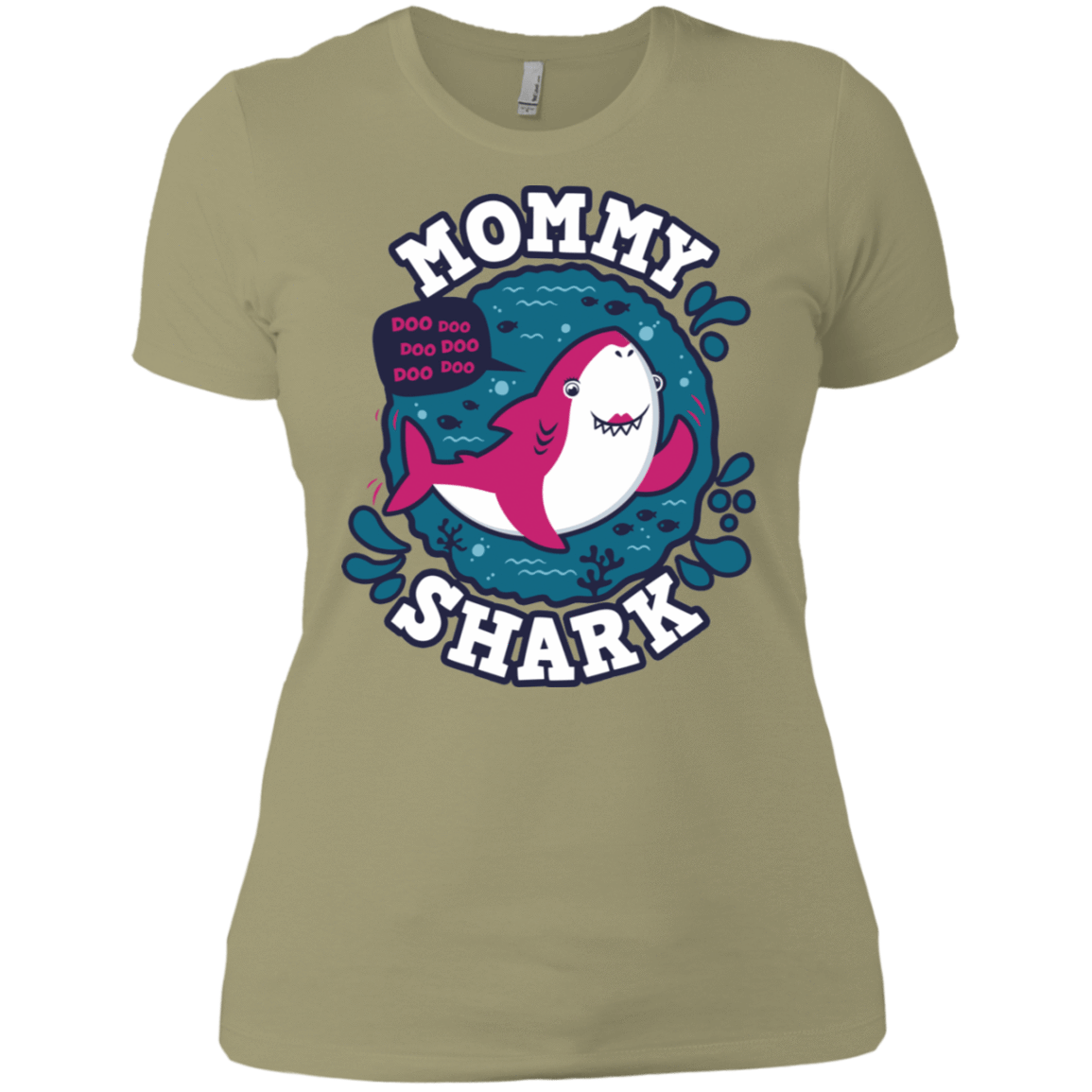 T-Shirts Light Olive / X-Small Shark Family trazo - Mommy Women's Premium T-Shirt