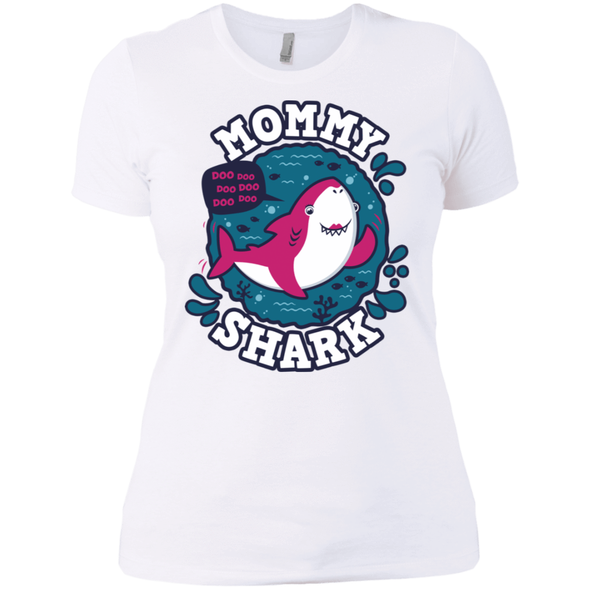 T-Shirts White / X-Small Shark Family trazo - Mommy Women's Premium T-Shirt