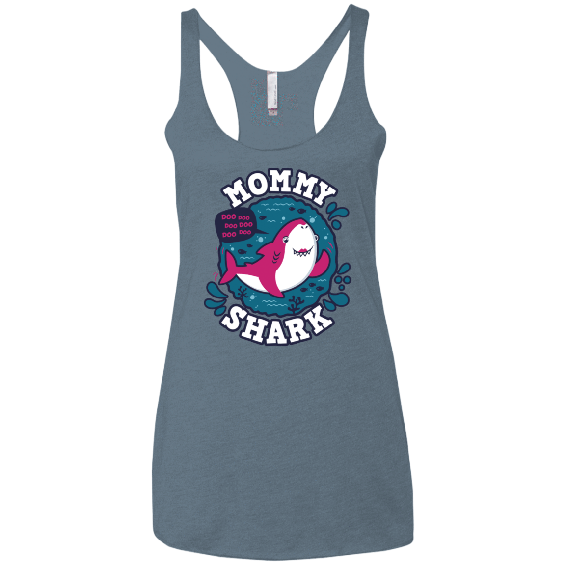 T-Shirts Indigo / X-Small Shark Family trazo - Mommy Women's Triblend Racerback Tank