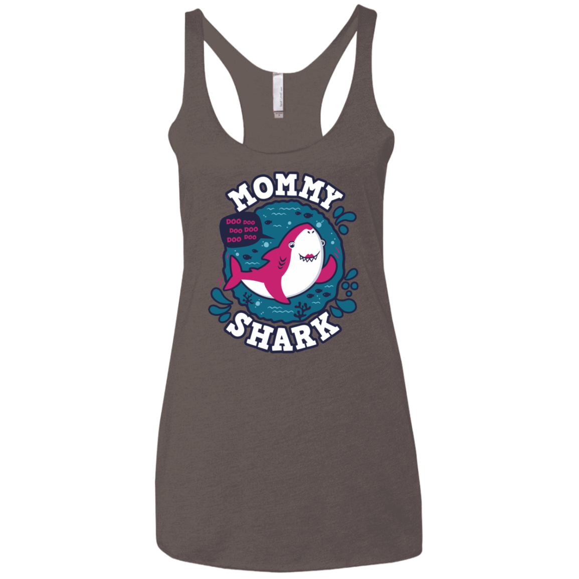 T-Shirts Macchiato / X-Small Shark Family trazo - Mommy Women's Triblend Racerback Tank