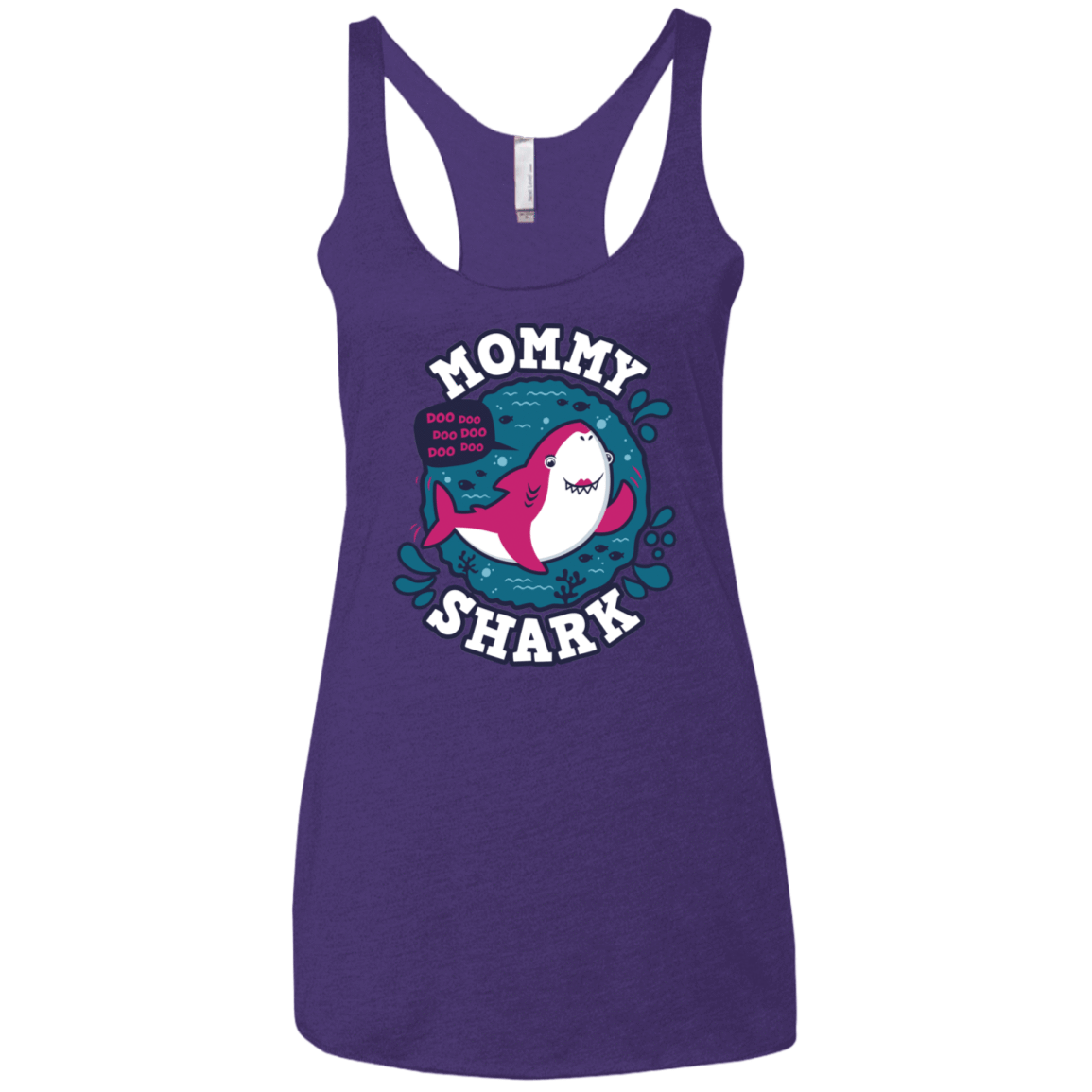T-Shirts Purple Rush / X-Small Shark Family trazo - Mommy Women's Triblend Racerback Tank