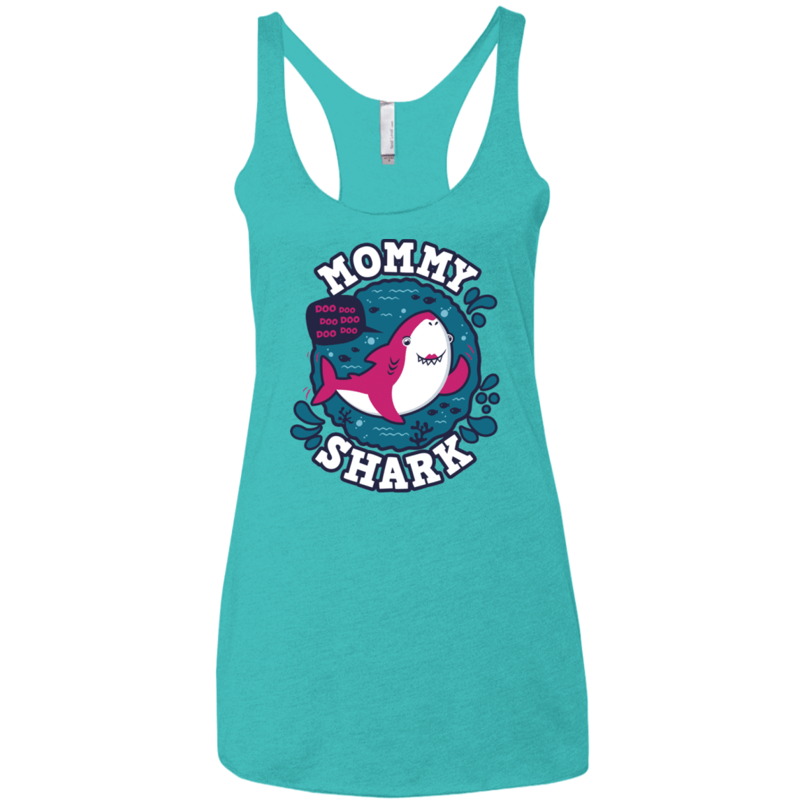 T-Shirts Tahiti Blue / X-Small Shark Family trazo - Mommy Women's Triblend Racerback Tank