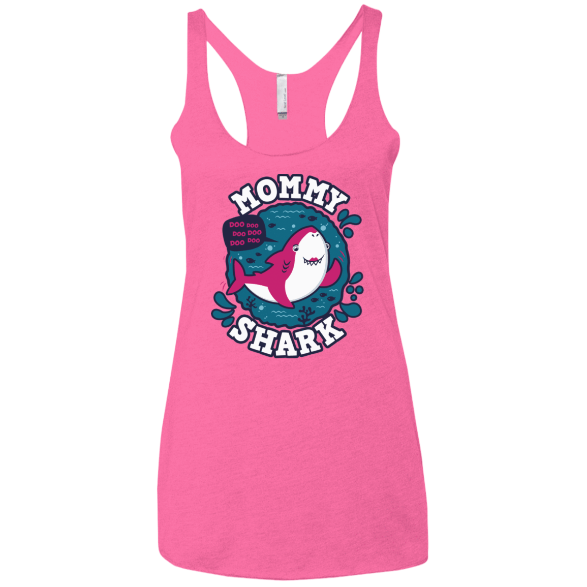 T-Shirts Vintage Pink / X-Small Shark Family trazo - Mommy Women's Triblend Racerback Tank