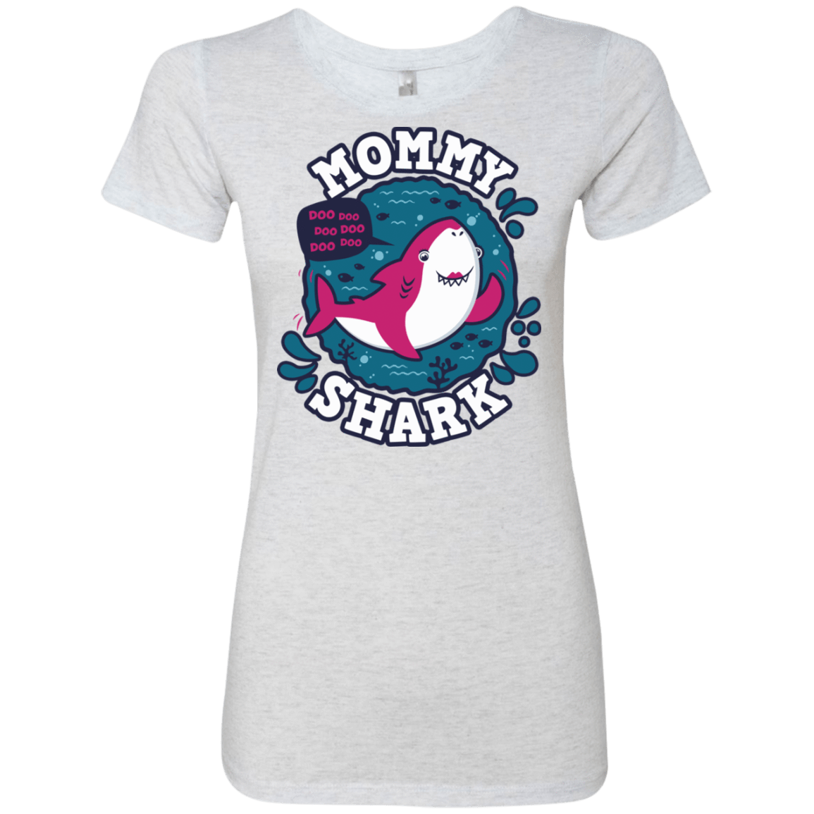 T-Shirts Heather White / S Shark Family trazo - Mommy Women's Triblend T-Shirt