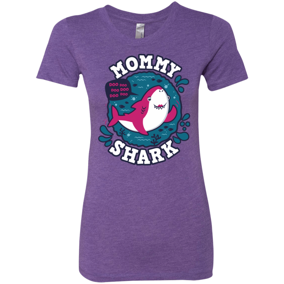 T-Shirts Purple Rush / S Shark Family trazo - Mommy Women's Triblend T-Shirt