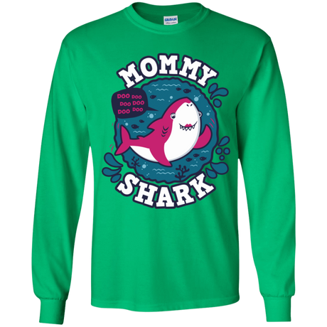 T-Shirts Irish Green / YS Shark Family trazo - Mommy Youth Long Sleeve T-Shirt