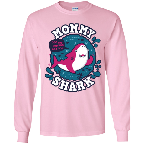 T-Shirts Light Pink / YS Shark Family trazo - Mommy Youth Long Sleeve T-Shirt