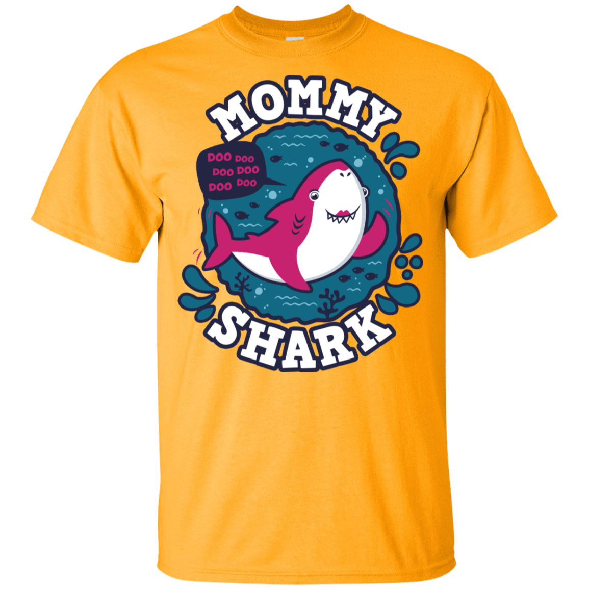 T-Shirts Gold / YXS Shark Family trazo - Mommy Youth T-Shirt