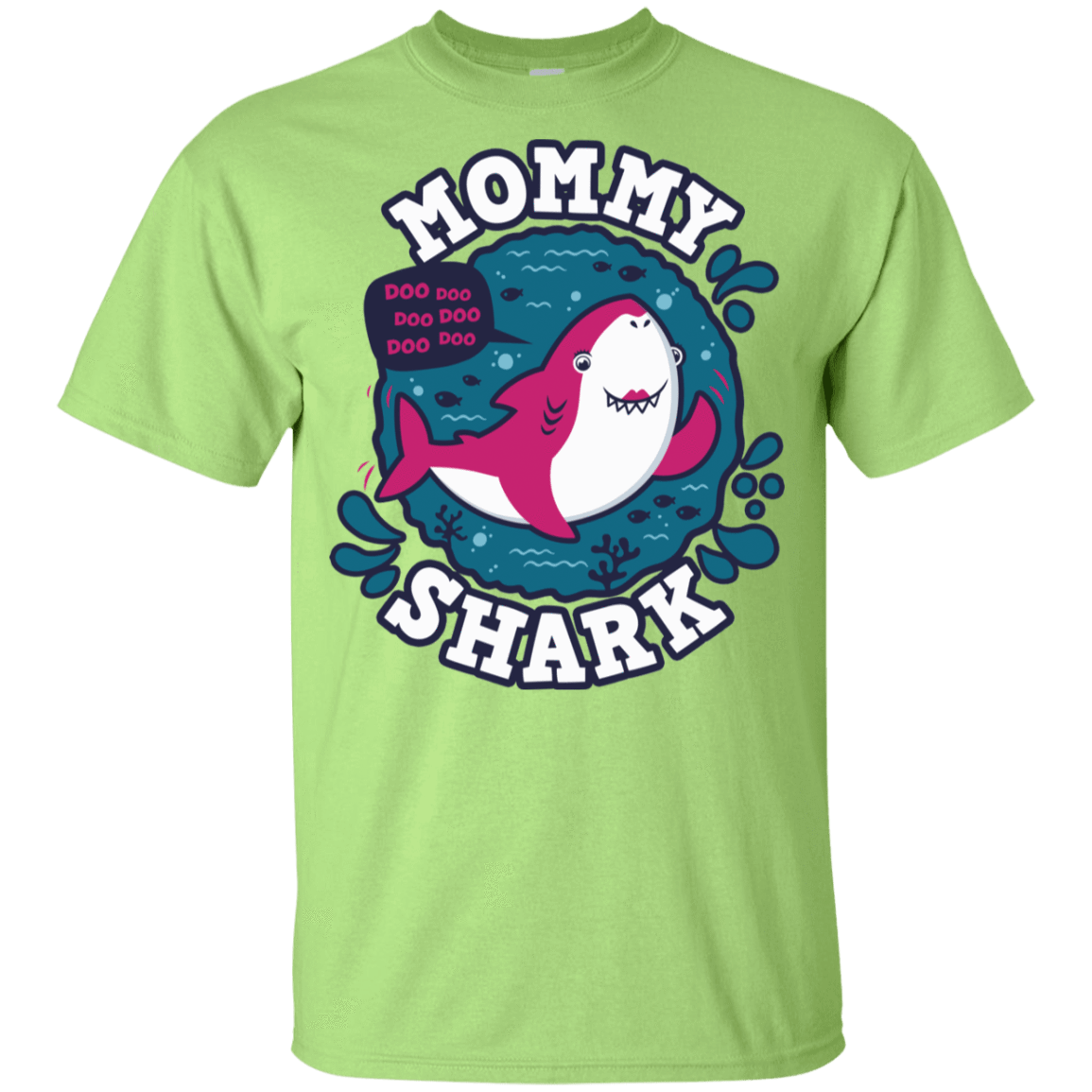 T-Shirts Mint Green / YXS Shark Family trazo - Mommy Youth T-Shirt