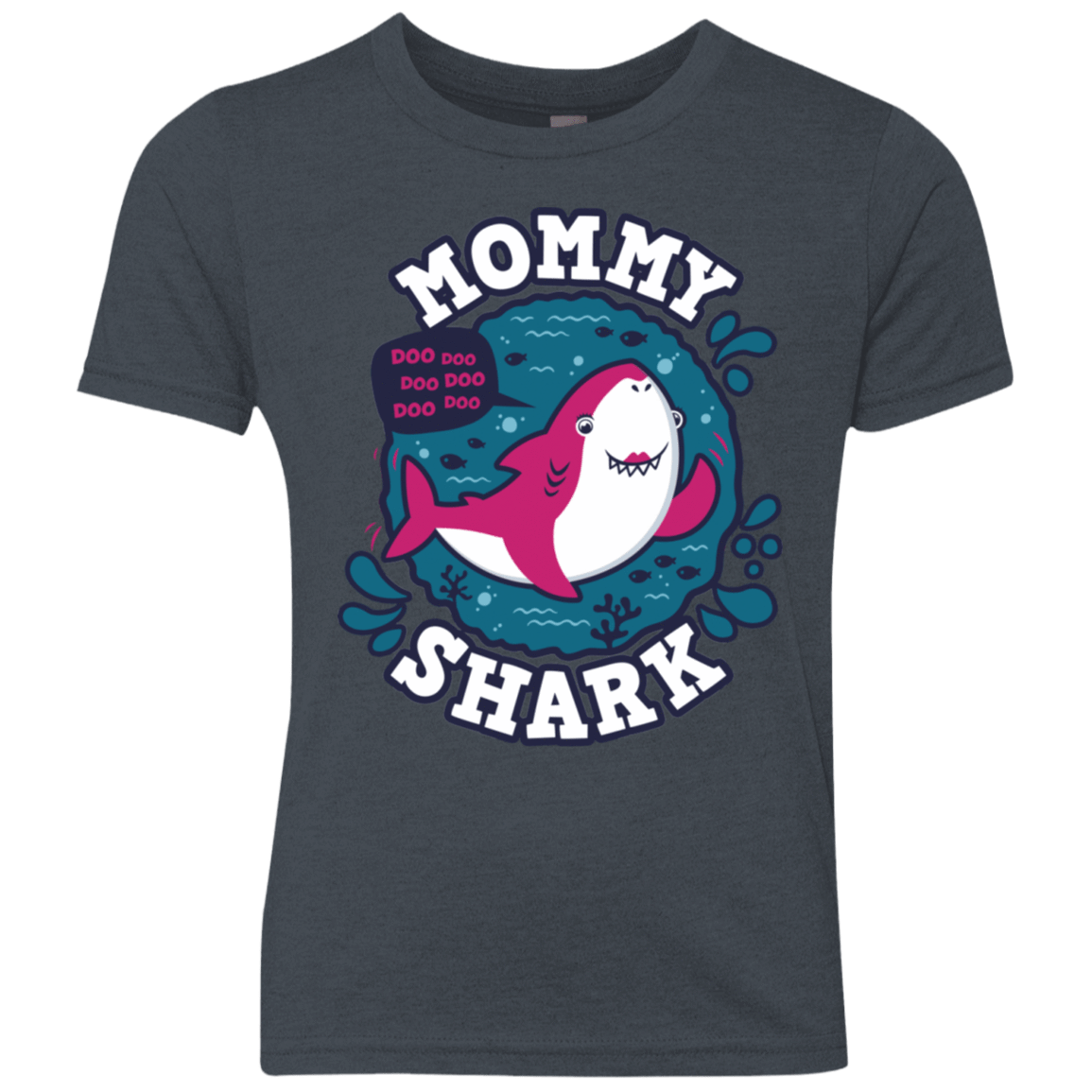 T-Shirts Vintage Navy / YXS Shark Family trazo - Mommy Youth Triblend T-Shirt