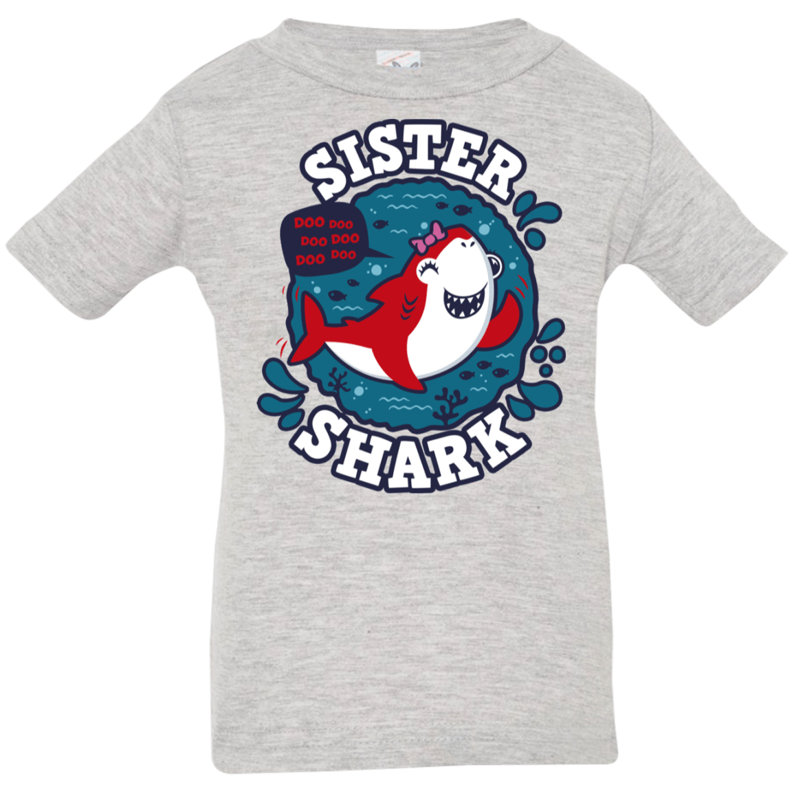 T-Shirts Heather Grey / 6 Months Shark Family trazo - Sister Infant Premium T-Shirt