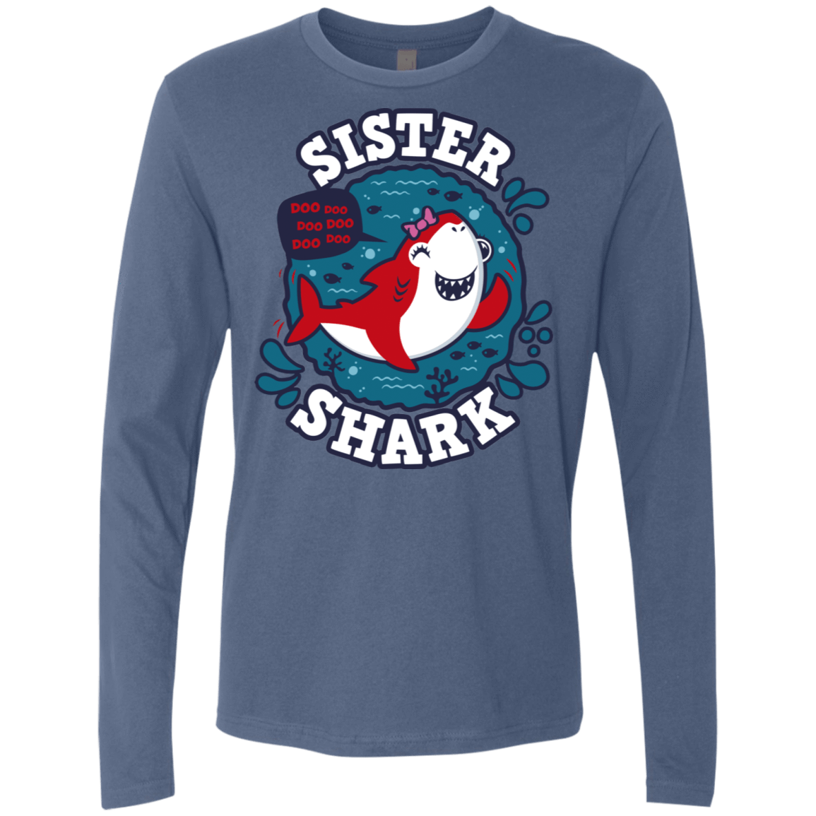 T-Shirts Indigo / S Shark Family trazo - Sister Men's Premium Long Sleeve