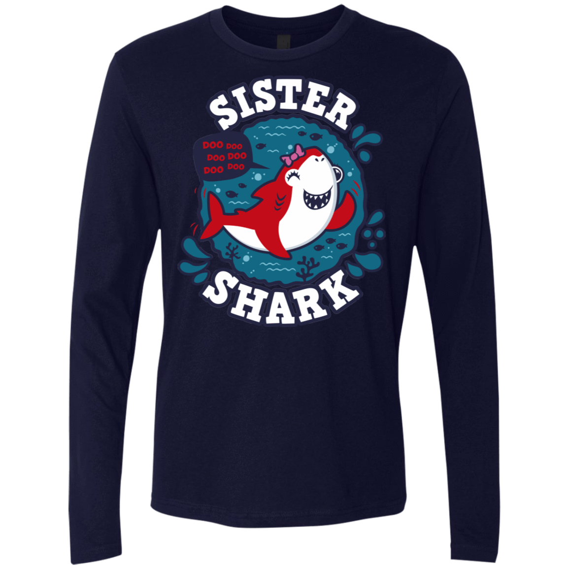 T-Shirts Midnight Navy / S Shark Family trazo - Sister Men's Premium Long Sleeve
