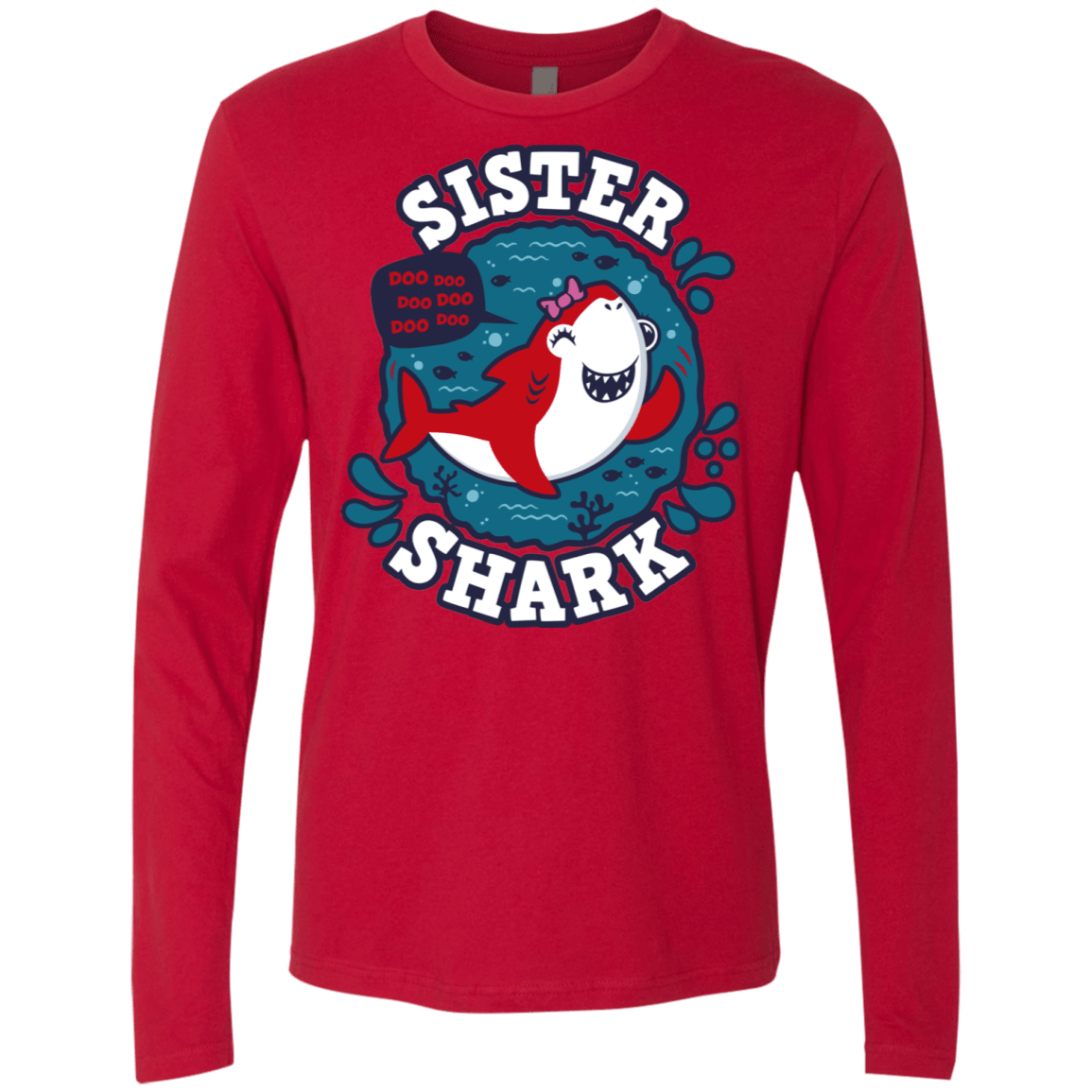 T-Shirts Red / S Shark Family trazo - Sister Men's Premium Long Sleeve