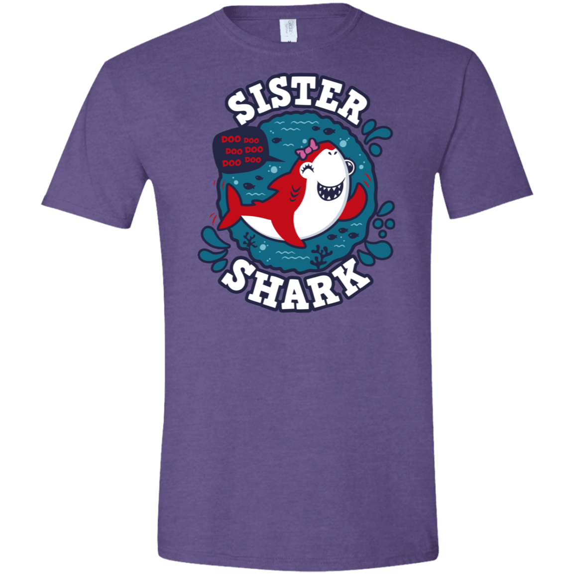 T-Shirts Heather Purple / S Shark Family trazo - Sister Men's Semi-Fitted Softstyle