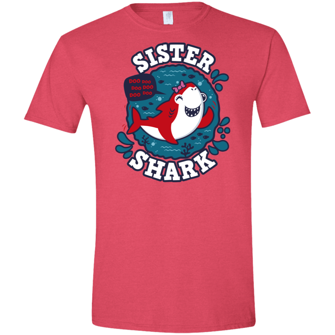 T-Shirts Heather Red / S Shark Family trazo - Sister Men's Semi-Fitted Softstyle