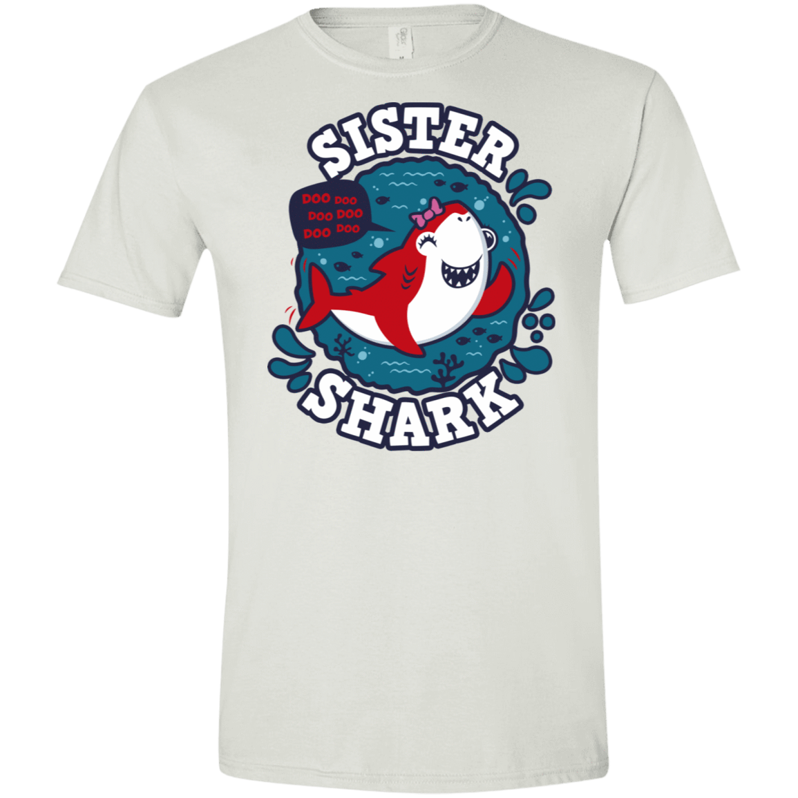 T-Shirts White / X-Small Shark Family trazo - Sister Men's Semi-Fitted Softstyle