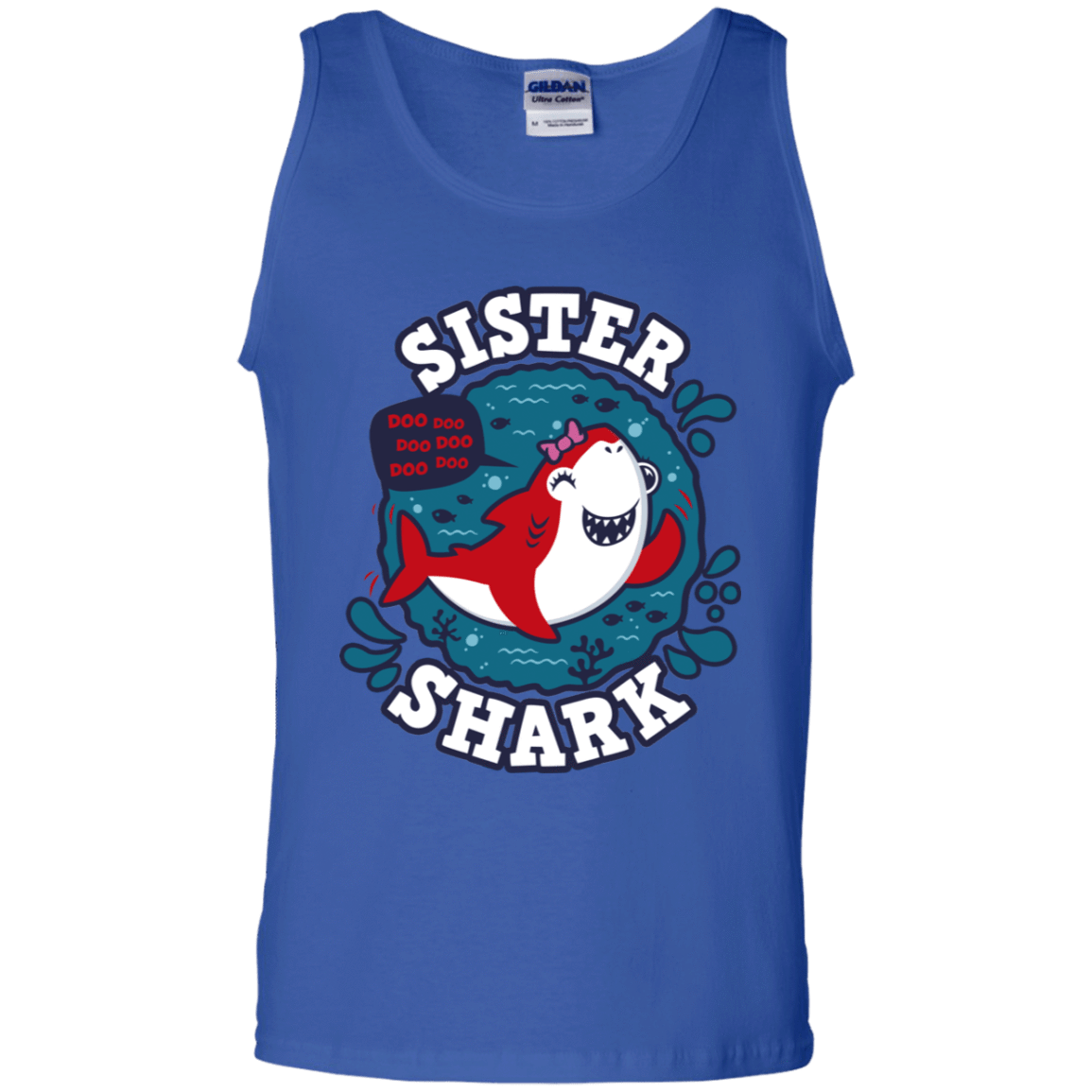 T-Shirts Royal / S Shark Family trazo - Sister Men's Tank Top