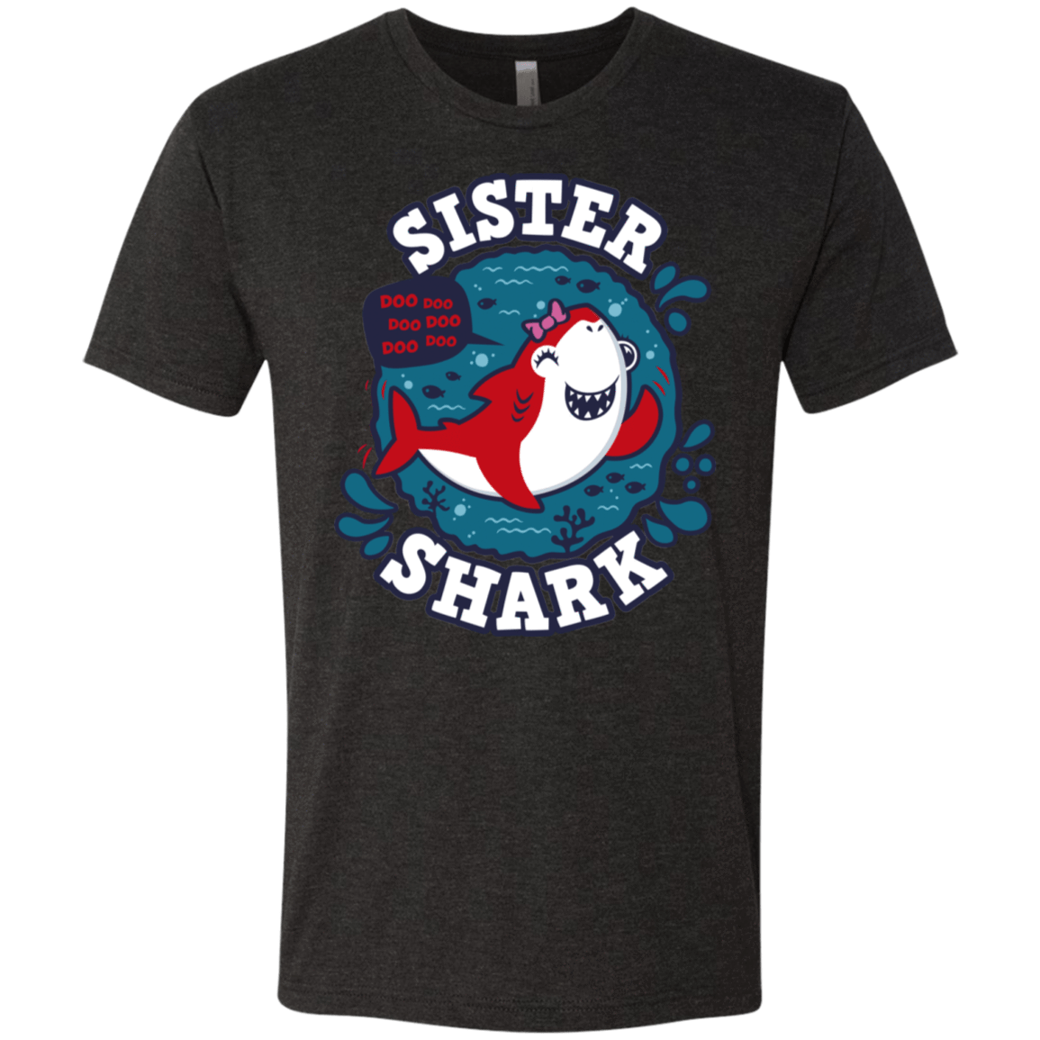T-Shirts Vintage Black / S Shark Family trazo - Sister Men's Triblend T-Shirt