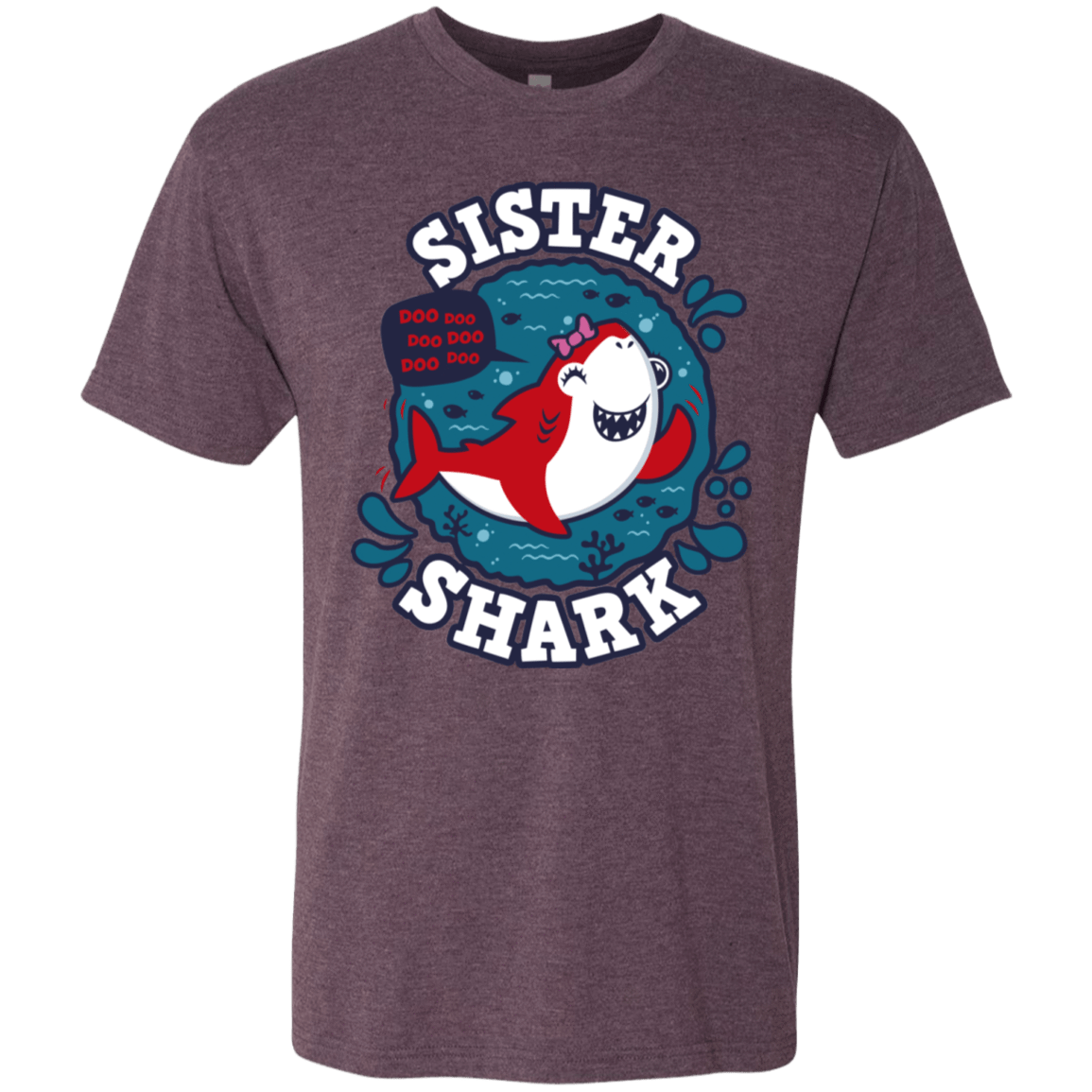 T-Shirts Vintage Purple / S Shark Family trazo - Sister Men's Triblend T-Shirt