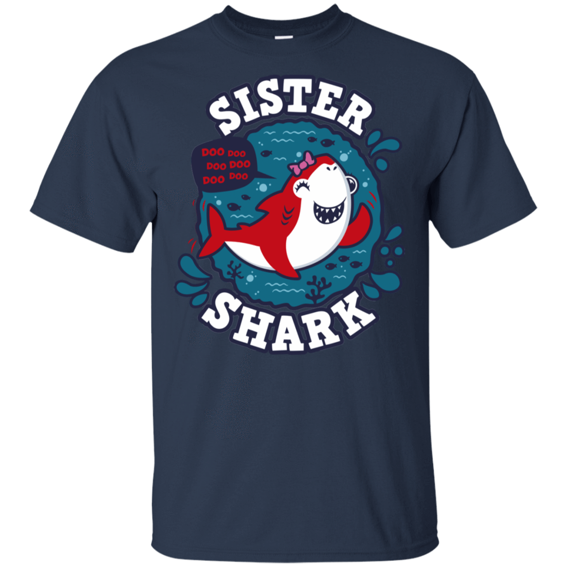 T-Shirts Navy / S Shark Family trazo - Sister T-Shirt